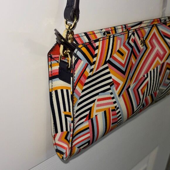 Tory Burch Kerrington geometric T leather crossbody purse bag - Picture 5 of 11